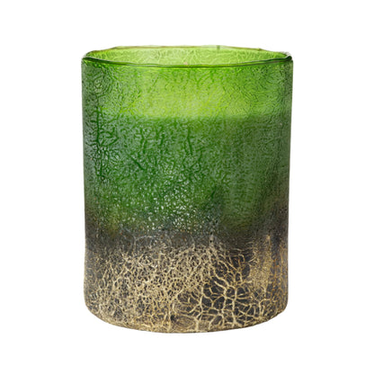 Large Green Crackle Candle - Wassail