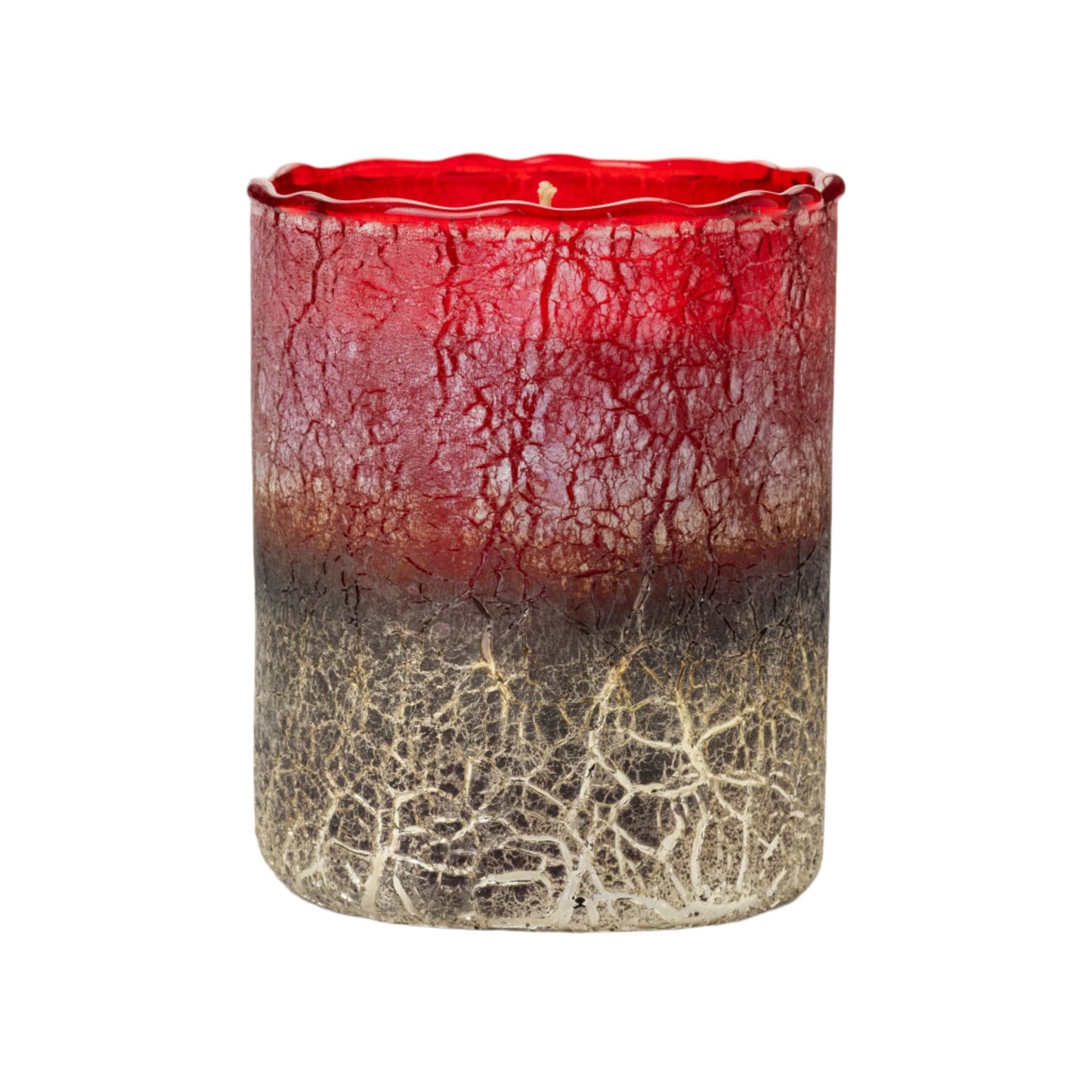 Medium Red Crackle Candle - Wassail