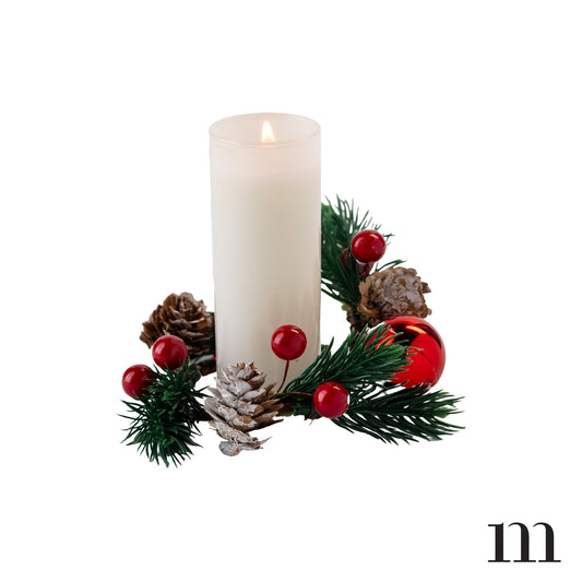 Siberian Fir Votive & Holiday Wreath