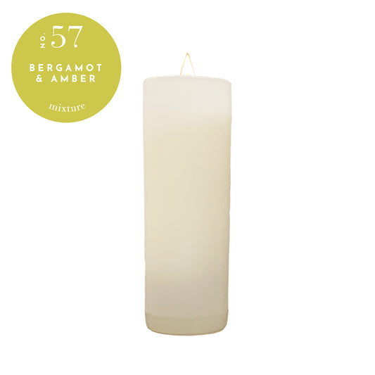 2 oz White Votive Candle - Bergamot & Amber